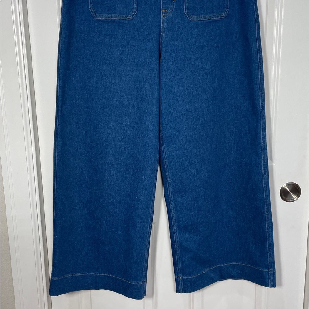 SPANX Shape Cropped Jeans Size XL Wide Leg Washed Blue Pull Up - Picture 5 of 15